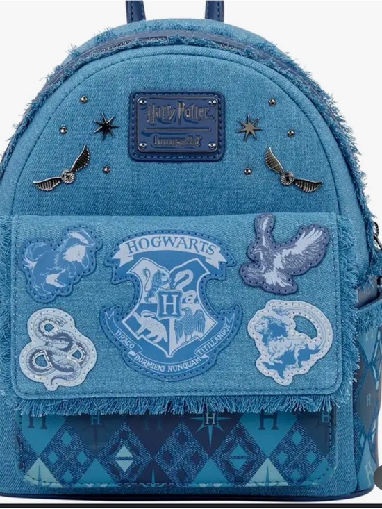 Loungefly Handbags - Loungefly Harry Potter Hogwarts Denim Mini Backpack - Blue